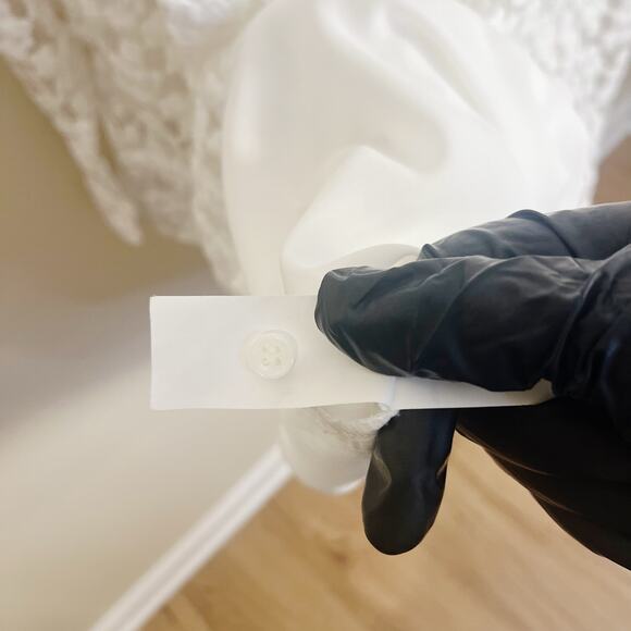 Zara Textured Weave Mini Viral White Dress Size Medium Boho Floral - Picture 7 of 13